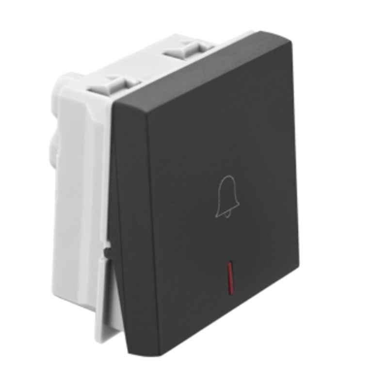 LEGRAND ALLZY MATT BLACK 2MODULE BELL BUSH WITH INDICATOR